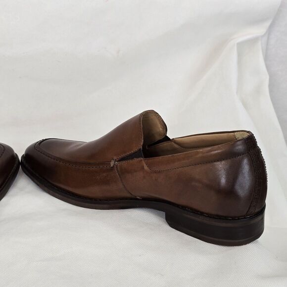 Johnston & Murphy Shoes Mens Size 8.5 Brown Leather Slip On Loafers Sheepskin - Picture 11 of 13